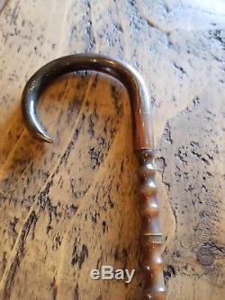 Rare antique carved bull's pizzle walking stick cane
