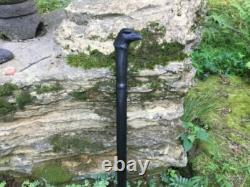 Raven Carved Handle Full Wooden Cane Walking Stick Dragon Walking Cane Vintage