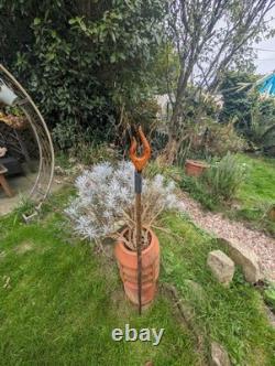 Red Fire Yew carved Thumb Stick On A 49 Inch Hazel