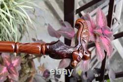 Reindeer Wooden Hand carved Cane Artistic Hand Carved Walking Stick