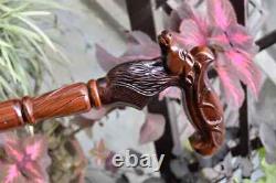 Reindeer Wooden Hand carved Cane Artistic Hand Carved Walking Stick for Style