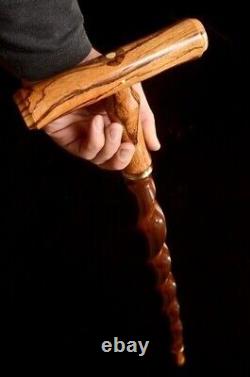 Rope Design Wood Walking Stick 36 inches Walking cane Wood Cane Hand Carved