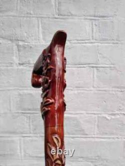 Roses Style Hand Carved Walking Stick Wooden Unique Walking Cane For Women