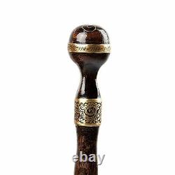 Royal Walking Cane King Wooden Stick Handmade Carved Hiking Baston