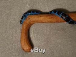 SNAKE wooden walking stick / cane -Carved from oak. Handmade. 86 cm