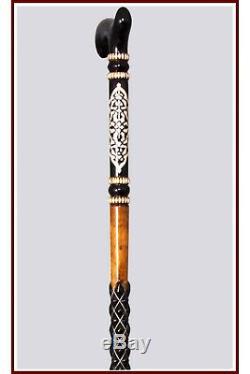 SWORD CANE Hand carved walking sticks with secret blade inside knife