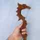 Sea Horse Carved Wood Canes Exquisite Wood working Handle Walking Stick