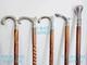 Set Of 5 Pc Antique Style Wooden Walking Stick Solid Brass Head Handle Cane Gift
