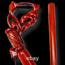 Set of 2 Vintage Style Wooden Hand Carved Walking Stick cane Antique New