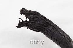 Sheffield Hand Carved Antler Horn Chinese Dragon Walking Stick Cane Top Handle