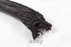 Sheffield Hand Carved Antler Horn Chinese Dragon Walking Stick Cane Top Handle