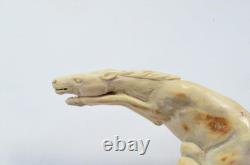 Sheffield Hand Carved Antler Horn Large Horse Walking Stick Cane Top Handle