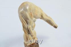 Sheffield Hand Carved Antler Horn Large Horse Walking Stick Cane Top Handle