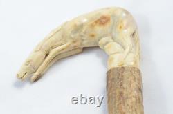 Sheffield Hand Carved Antler Horn Large Horse Walking Stick Cane Top Handle