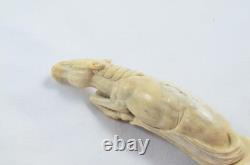 Sheffield Hand Carved Antler Horn Small Horse Walking Stick Cane Top Handle