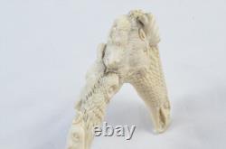 Sheffield Hand Carved Intricate Animal Walking Stick Cane Top Handle Antler Horn