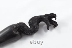 Sheffield Hand Carved Snakes Walking Stick Cane Top Handle Antler Horn