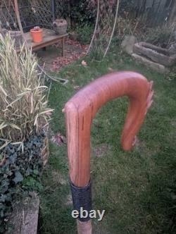 Shepherd's Crook With Carved Feathered Neck