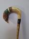 Shepherds Crook, Hand Carved Pheasant, Rams Horn Walking Stick 54 Tall