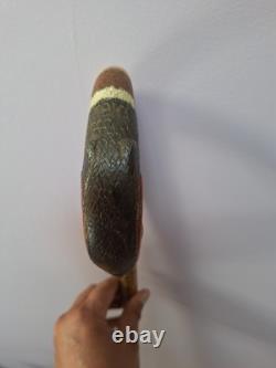 Shepherds Crook, Hand Carved Pheasant, Rams Horn Walking Stick 54 Tall