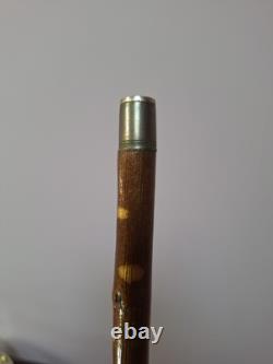Shepherds Crook, Hand Carved Pheasant, Rams Horn Walking Stick 54 Tall