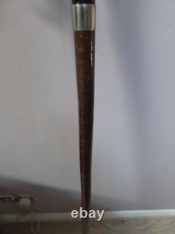 Shepherds Crook Walking Stick, Hand Carved Buffalo Horn nose up 52 Tall