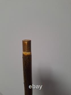 Shepherds Crook Walking Stick, Hand Carved Rams Horn 42.5 Tall