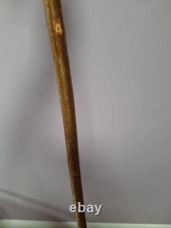 Shepherds Crook Walking Stick, Hand Carved Sheep Head Rams Horn 50 Tall