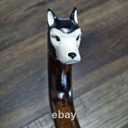 Siberian Husky Dig Breed Cane Walking Stick 37 Beautiful Hand Carving Stick