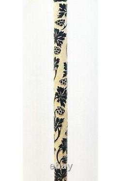 Silver Headed White Wooden Walking Stick, High Quality Special Carved Cane