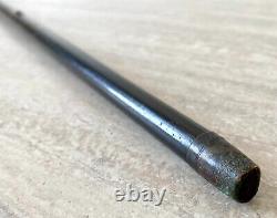 Silver Top Carved Ebony Cane Import Marks 1892 by Samuel Boyce Landeck