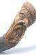 Simple French Antique Beech Cane Walking Stick Folk Art Hand Carved Old Man Face