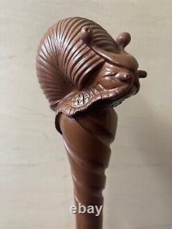 Snail cane carved cane Walking Stick Cane Handmade Wooden Stick High Quality