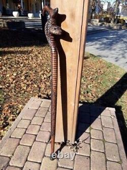 Snake Walking Stick Cobra Hand Carved Walking Stick Designers Wood Carving