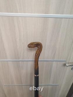 Snake walking stick, handmade, wood carved snake walking cane