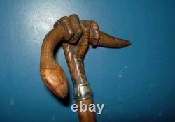 Snake wooden hand carved walking stick for men women cane design snake