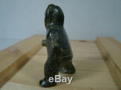 Soapstone Inuit Eskimo Carvings Eskimo With Walking Stick Signed Luke