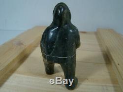 Soapstone Inuit Eskimo Carvings Eskimo With Walking Stick Signed Luke