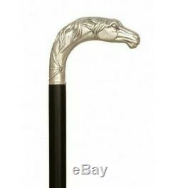 Sterling Silver Walking Stick Carved Horse Head Formal Walking Cane Premium 37