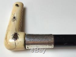 Superb Antique Japanese Shibayama Walking Cane/Stick