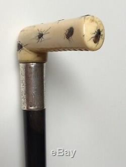 Superb Antique Japanese Shibayama Walking Cane/Stick