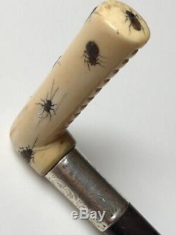 Superb Antique Japanese Shibayama Walking Cane/Stick