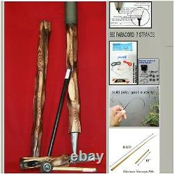 Survival Tactical Safety Walking Hiking Stick Cane Camp Tool Hand Carved #2