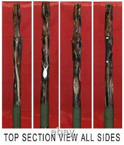Survival Tactical Safety Walking Hiking Stick Cane Camp Tool Hand Carved #3