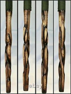 Survival Tactical Safety Walking Hiking Stick Cane Camp Tool Hand Carved #3