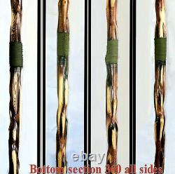 Survival Tactical Safety Walking Hiking Stick Cane Staff Camp Tool Hand Carved