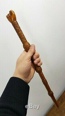 Swagger Stick 1800 Maritime Navy Cane Walking Wood Fist Rope Knot Carved English