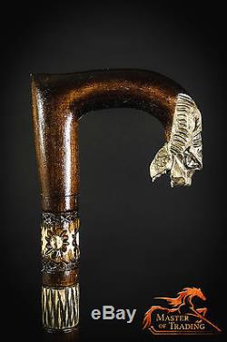 THE TIGER Hand Carved Wooden Walking Stick Piece Of Art
