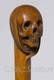 Terminator wood Skull head hand Handle Stick Wooden Carved Walking Cane handmade