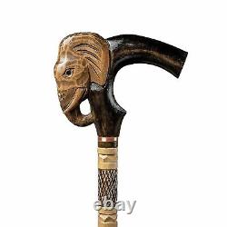 Thai Elephant Walking Stick Carved Wooden Cane for Gift Long Cane